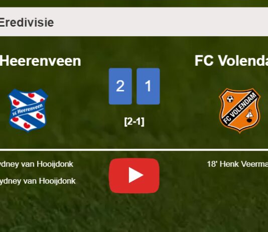 SC Heerenveen defeats FC Volendam 2-1 with S. van scoring 2 goals. HIGHLIGHTS