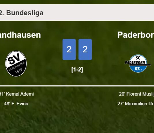 Sandhausen manages to draw 2-2 with Paderborn after recovering a 0-2 deficit