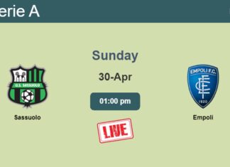 How to watch Sassuolo vs. Empoli on live stream and at what time