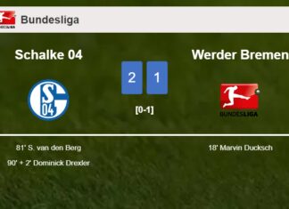 Schalke 04 recovers a 0-1 deficit to prevail over Werder Bremen 2-1