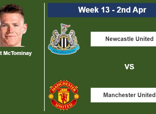 FANTASY PREMIER LEAGUE. Scott McTominay statistics before facing Newcastle United on Sunday 2nd of April for the 13th week.