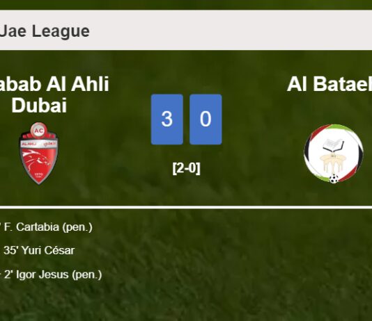 Shabab Al Ahli Dubai defeats Al Bataeh 3-0