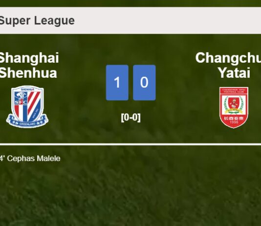 Shanghai Shenhua conquers Changchun Yatai 1-0 with a goal scored by C. Malele
