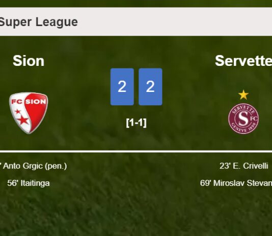 Sion and Servette draw 2-2 on Saturday