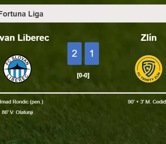 Slovan Liberec seizes a 2-1 win against Zlín