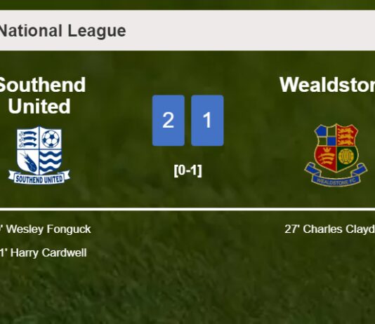 Southend United recovers a 0-1 deficit to best Wealdstone 2-1