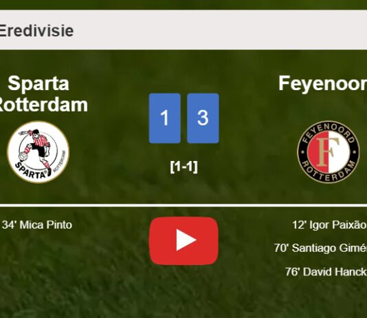 Feyenoord overcomes Sparta Rotterdam 3-1. HIGHLIGHTS