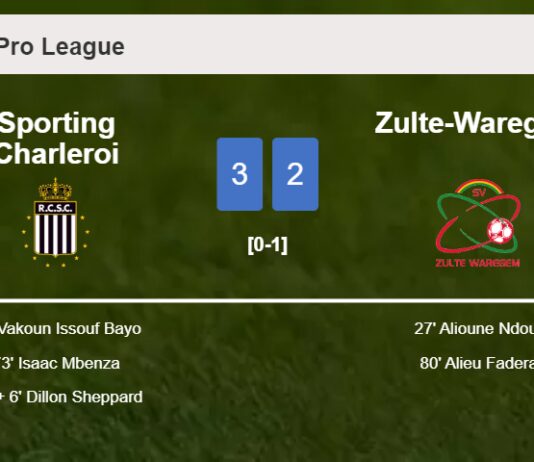 Sporting Charleroi conquers Zulte-Waregem 3-2