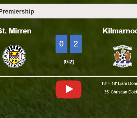 Kilmarnock overcomes St. Mirren 2-0 on Saturday. HIGHLIGHTS