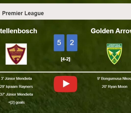 Stellenbosch destroys Golden Arrows 5-2 with a superb performance. HIGHLIGHTS