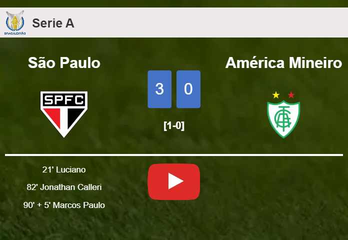 São Paulo prevails over América Mineiro 3-0. HIGHLIGHTS