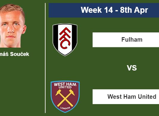 FANTASY PREMIER LEAGUE. Tomáš Souček statistics before facing Fulham on Saturday 8th of April for the 14th week.