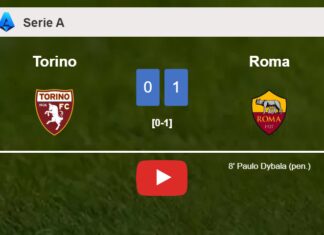 Roma defeats Torino 1-0 with a goal scored by P. Dybala. HIGHLIGHTS