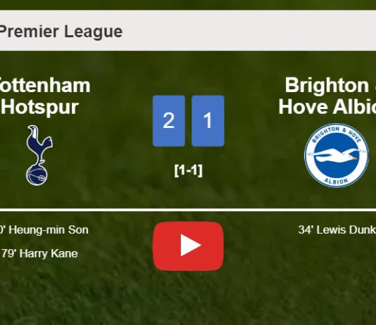 Tottenham Hotspur beats Brighton & Hove Albion 2-1. HIGHLIGHTS