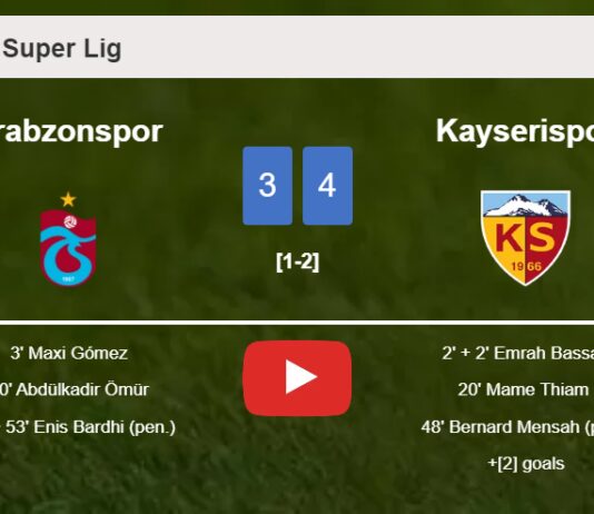 Kayserispor defeats Trabzonspor 4-3. HIGHLIGHTS