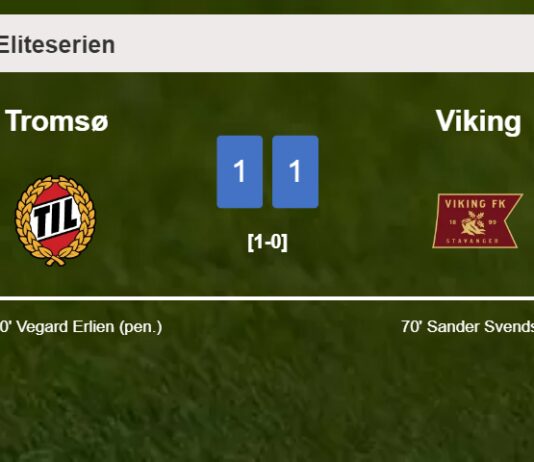 Tromsø and Viking draw 1-1 on Sunday