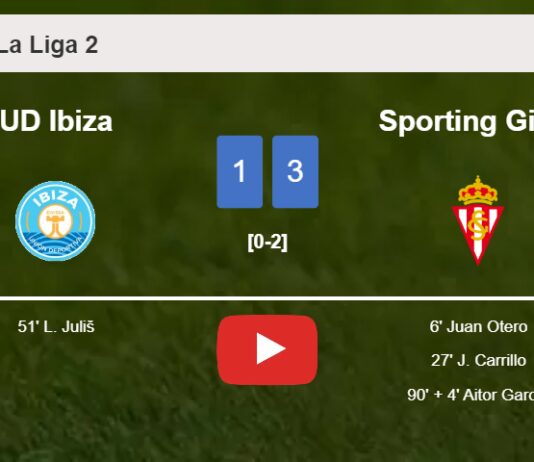 Sporting Gijón conquers UD Ibiza 3-1. HIGHLIGHTS