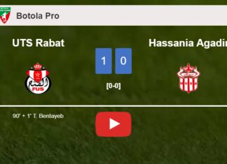 UTS Rabat beats Hassania Agadir 1-0 with a late goal scored by T. Bentayeb. HIGHLIGHTS