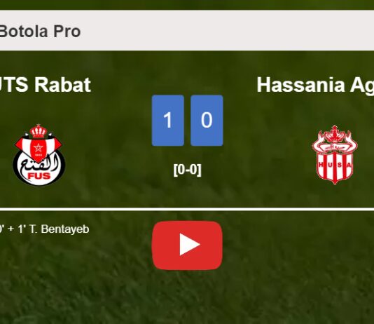 UTS Rabat beats Hassania Agadir 1-0 with a late goal scored by T. Bentayeb. HIGHLIGHTS