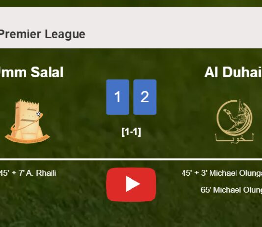 Al Duhail prevails over Umm Salal 2-1 with M. Olunga scoring 2 goals. HIGHLIGHTS