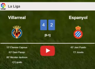 Villarreal conquers Espanyol 4-2. HIGHLIGHTS