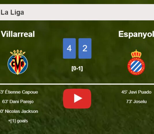 Villarreal conquers Espanyol 4-2. HIGHLIGHTS