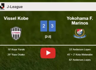 Yokohama F. Marinos beats Vissel Kobe 3-2 with 2 goals from A. Lopes. HIGHLIGHTS