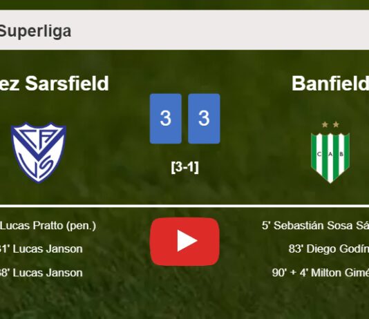 Vélez Sarsfield and Banfield draws a exciting match 3-3 on Friday. HIGHLIGHTS