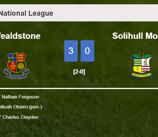 Wealdstone defeats Solihull Moors 3-0