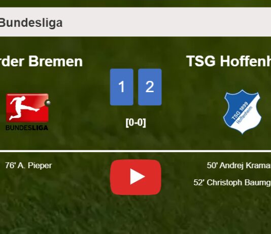 TSG Hoffenheim conquers Werder Bremen 2-1. HIGHLIGHTS