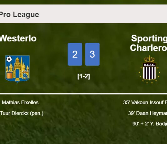Sporting Charleroi beats Westerlo 3-2