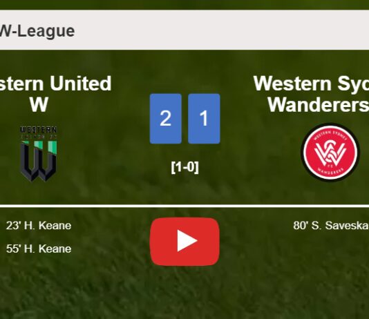 Western United W tops Western Sydney Wanderers W 2-1 with H. Keane scoring a double. HIGHLIGHTS