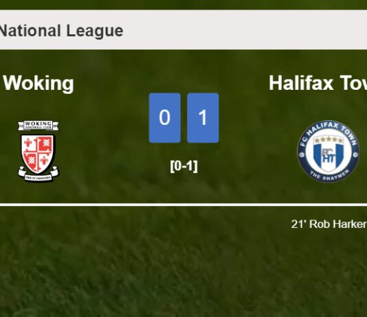 Halifax Town conquers Woking 1-0 with a goal scored by R. Harker