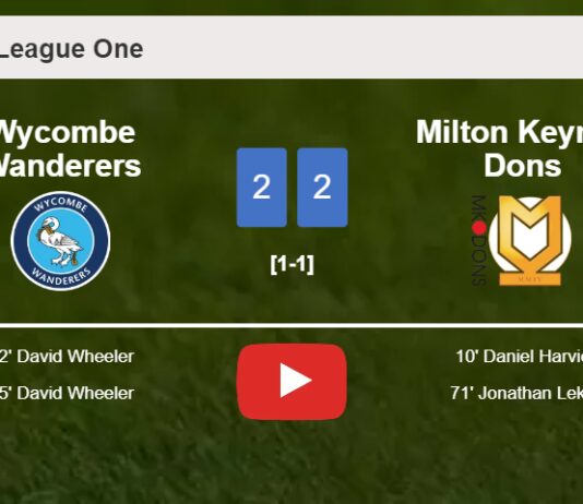 Wycombe Wanderers and Milton Keynes Dons draw 2-2 on Saturday. HIGHLIGHTS