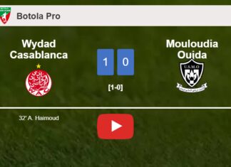 Wydad Casablanca overcomes Mouloudia Oujda 1-0 with a goal scored by A. Haimoud. HIGHLIGHTS