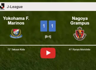 Yokohama F. Marinos and Nagoya Grampus draw 1-1 on Saturday. HIGHLIGHTS