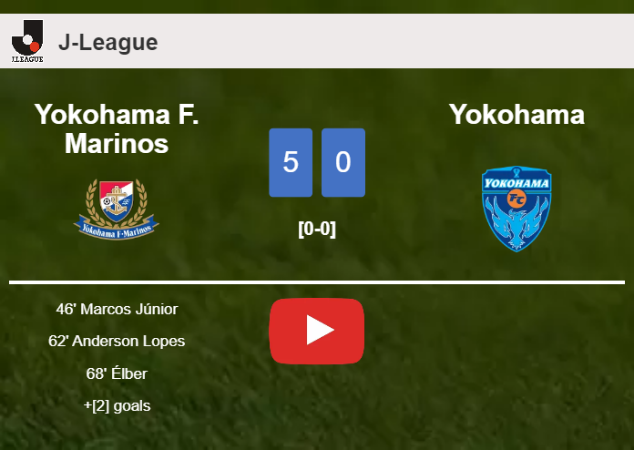 Yokohama F. Marinos liquidates Yokohama 5-0 with a superb performance. HIGHLIGHTS