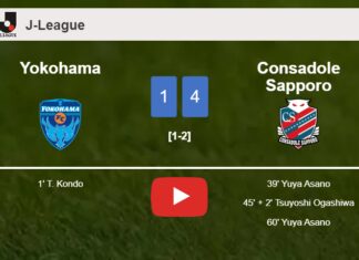 Consadole Sapporo tops Yokohama 4-1 after recovering from a 0-1 deficit. HIGHLIGHTS