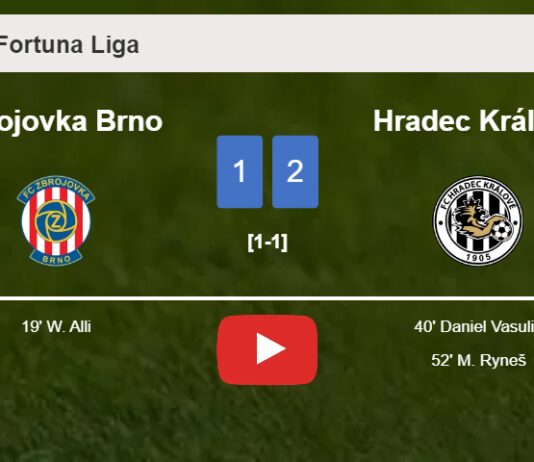 Hradec Králové recovers a 0-1 deficit to best Zbrojovka Brno 2-1. HIGHLIGHTS