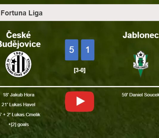 České Budějovice annihilates Jablonec 5-1 with a superb performance. HIGHLIGHTS