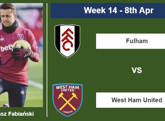 FANTASY PREMIER LEAGUE. Łukasz Fabiański statistics before facing Fulham on Saturday 8th of April for the 14th week.
