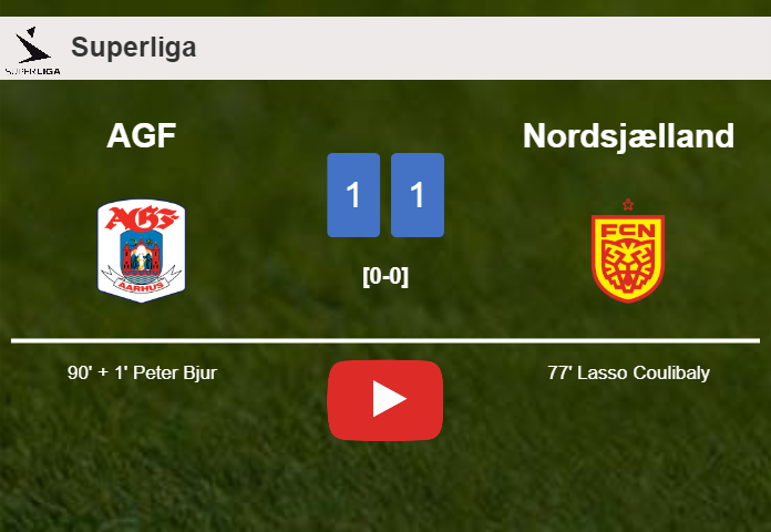 AGF snatches a draw against Nordsjælland. HIGHLIGHTS