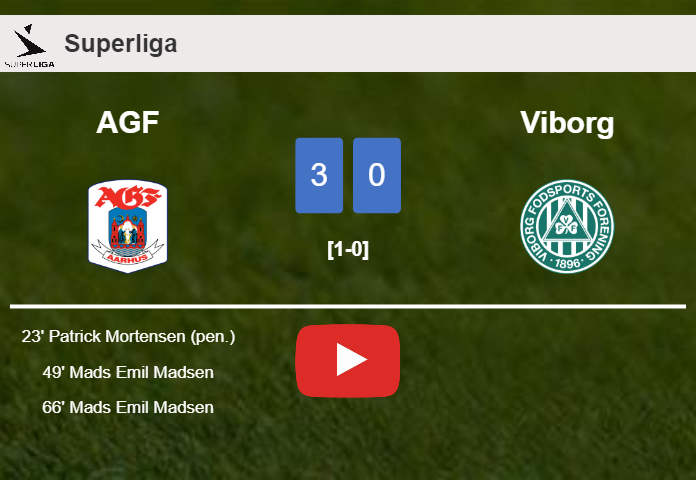 AGF overcomes Viborg 3-0. HIGHLIGHTS