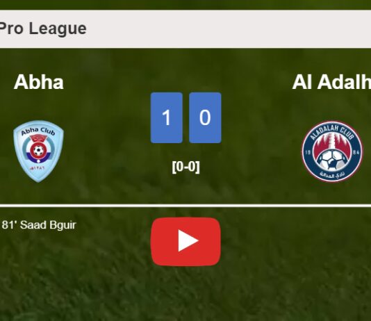 Abha beats Al Adalh 1-0 with a goal scored by S. Bguir. HIGHLIGHTS