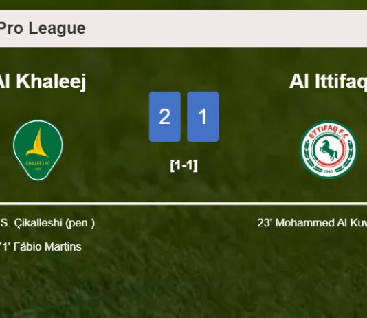 Al Khaleej recovers a 0-1 deficit to defeat Al Ittifaq 2-1