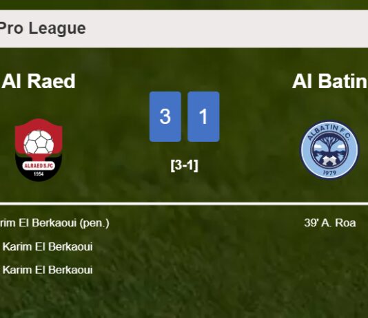 Al Raed tops Al Batin 3-1 with 3 goals from K. El