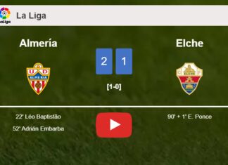 Almería steals a 2-1 win against Elche. HIGHLIGHTS