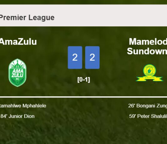 AmaZulu manages to draw 2-2 with Mamelodi Sundowns after recovering a 0-2 deficit