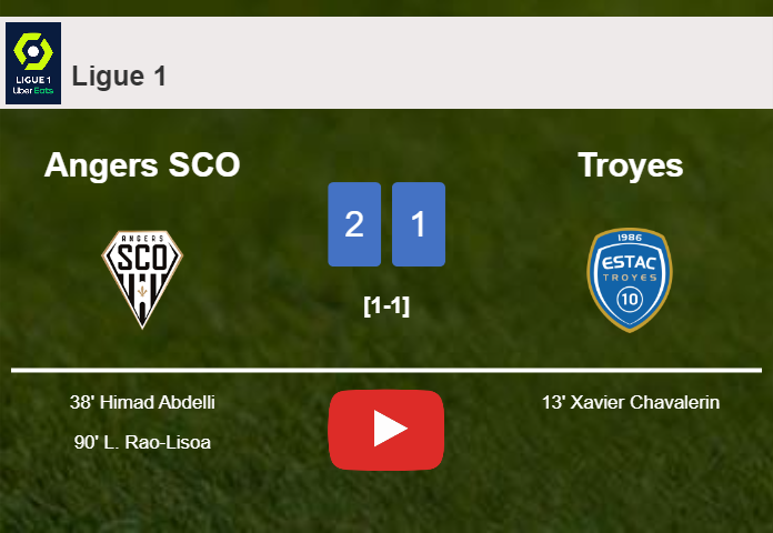 Angers SCO recovers a 0-1 deficit to top Troyes 2-1. HIGHLIGHTS