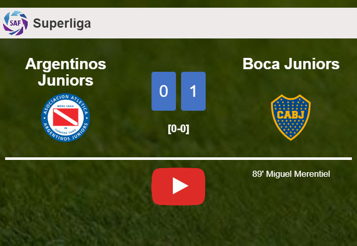 Boca Juniors defeats Argentinos Juniors 1-0 with a late goal scored by M. Merentiel. HIGHLIGHTS